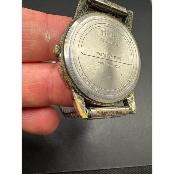 VINTAGE Timex Men's Easy Reader Expansion Indiglo Watch Silver Tone 35mm Working - Picture 8 of 11